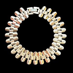 Vintage 925 Sterling Silver Bar Link Chain Bracelet 7.5” 24g Heavy